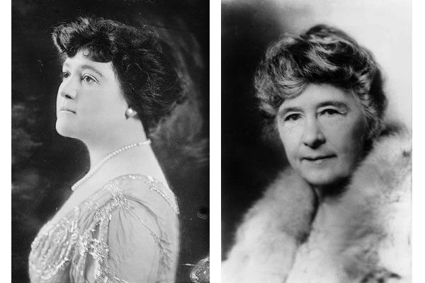 Clara Driscoll (Left) and Adina De Zavala (Right) images are public domain