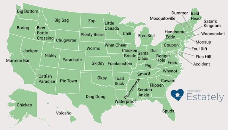 Oddest Town Names Map