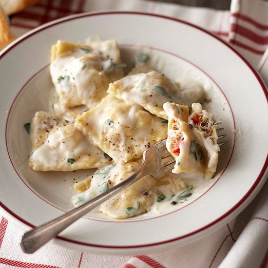 Crab and Creamy Vino Ravioli homemade filling