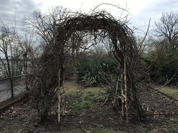 The home's garden is eerily charming.
