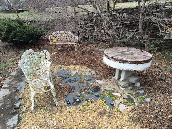 The family's secluded outdoor seating area.