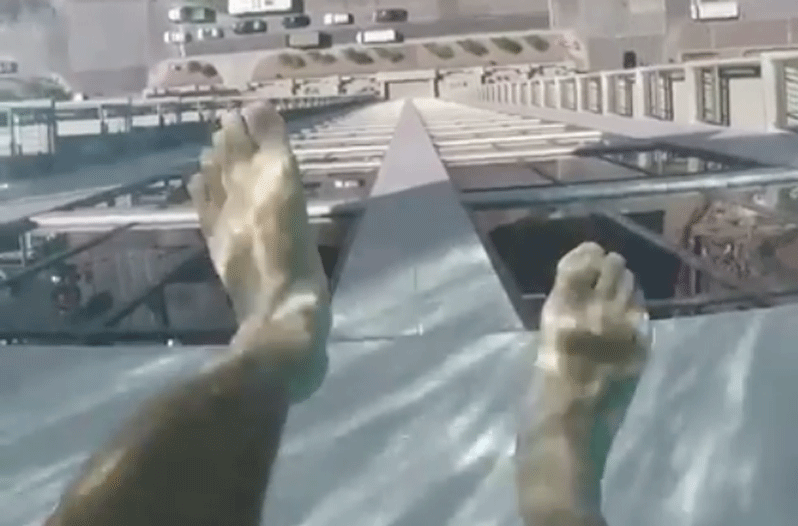 glass bottom pool