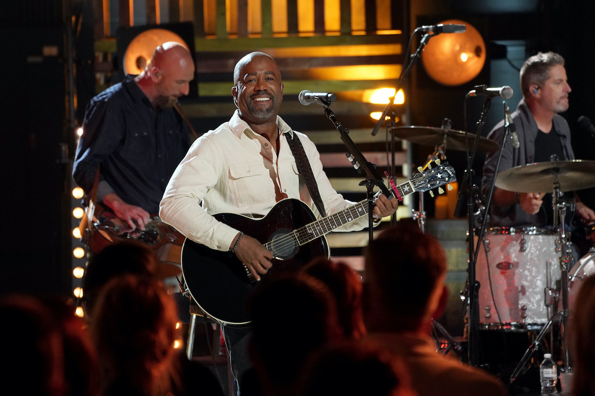 SPRING HILL, TENNESSEE - AUGUST 29: Darius Rucker performs for CMT Storytellers at WorldWide Stages on August 29, 2022 in Spring Hill, Tennessee.