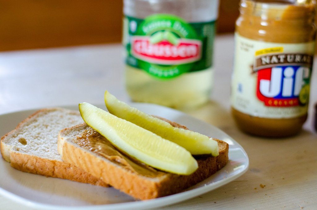 pickle and peanut butter sandwich