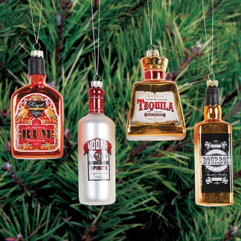 Kurt Adler Glass Bottle of Alcohol Ornament