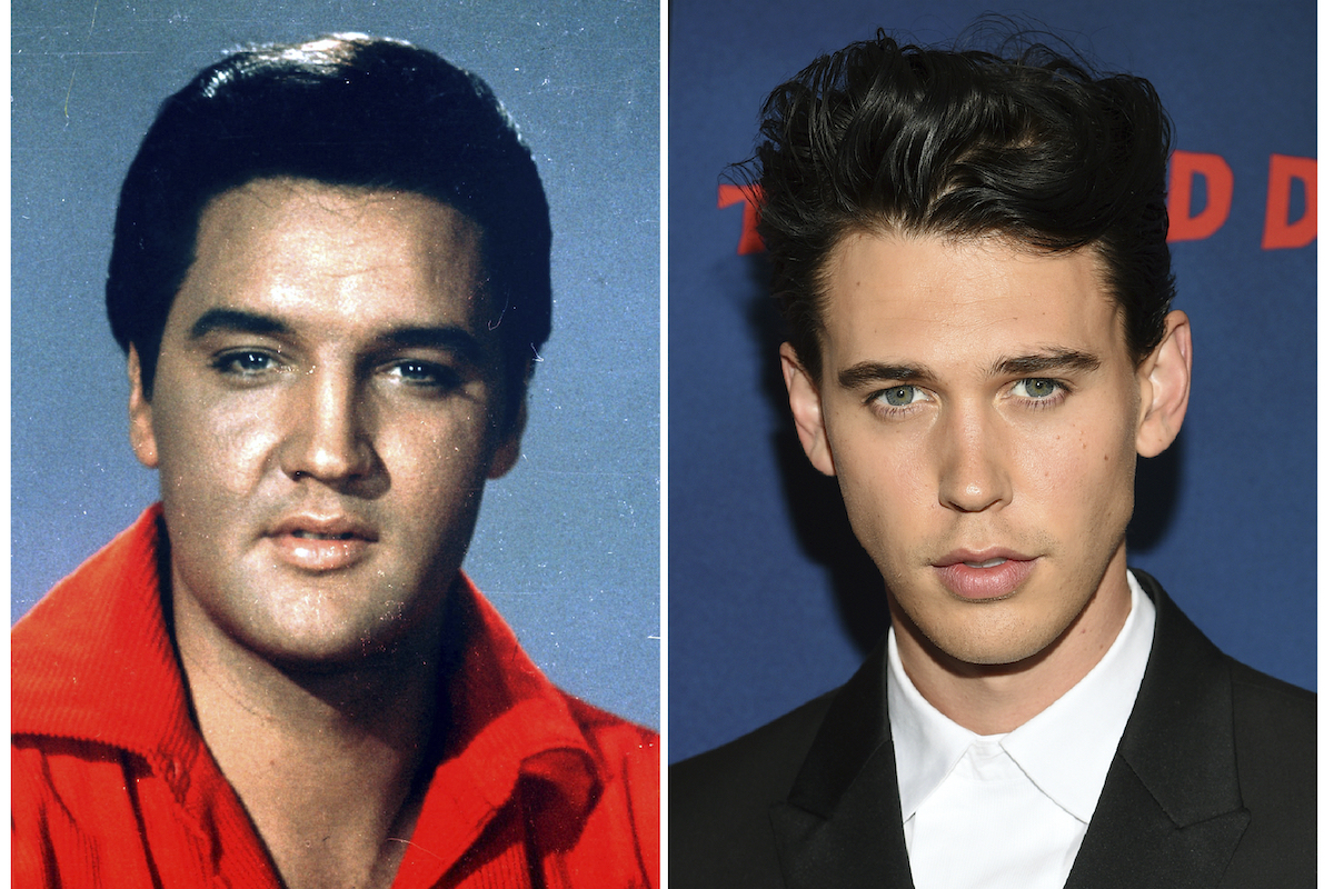 This combination photo shows singer-actor Elvis Presley in a 1964 photo, left, and actor Austin Butler at the premiere of "The Dead Don't Die" in New York on June 10, 2019. Butler has been cast to portray Presley in the upcoming biopic by director Baz Luhrmann. Production is to begin early next year. Tom Hanks co-stars as Presley’s manager Colonel Tom Parker. (AP Photo)