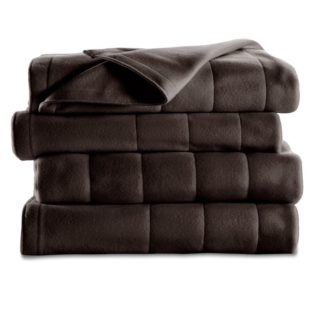 Queen best Heated throw Blanket in brown color