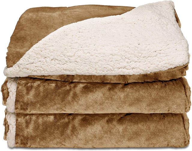 sunbeam brown best heated throw blanket