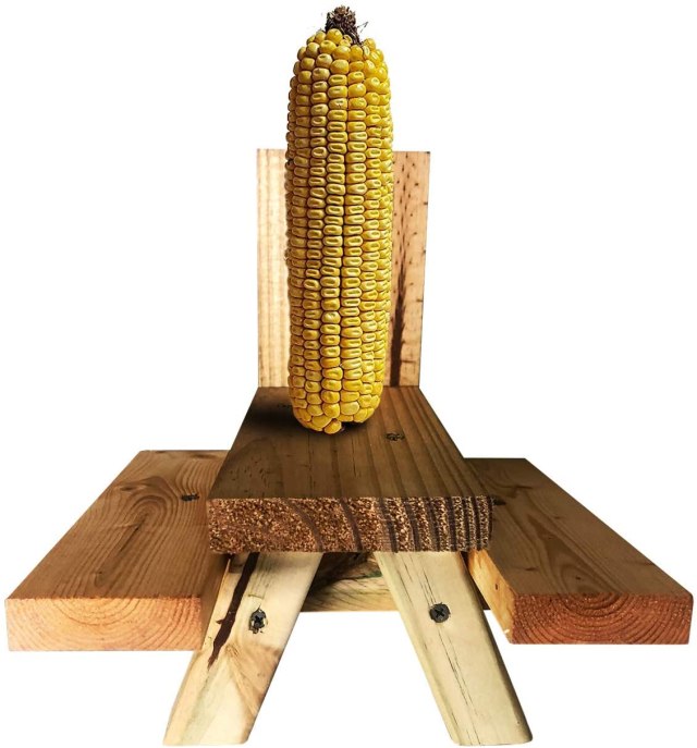 Squirrel Feeder Picnic Table - Premium Stained & Treated Wood - Large Size - Made in The USA by Local Craftsmen