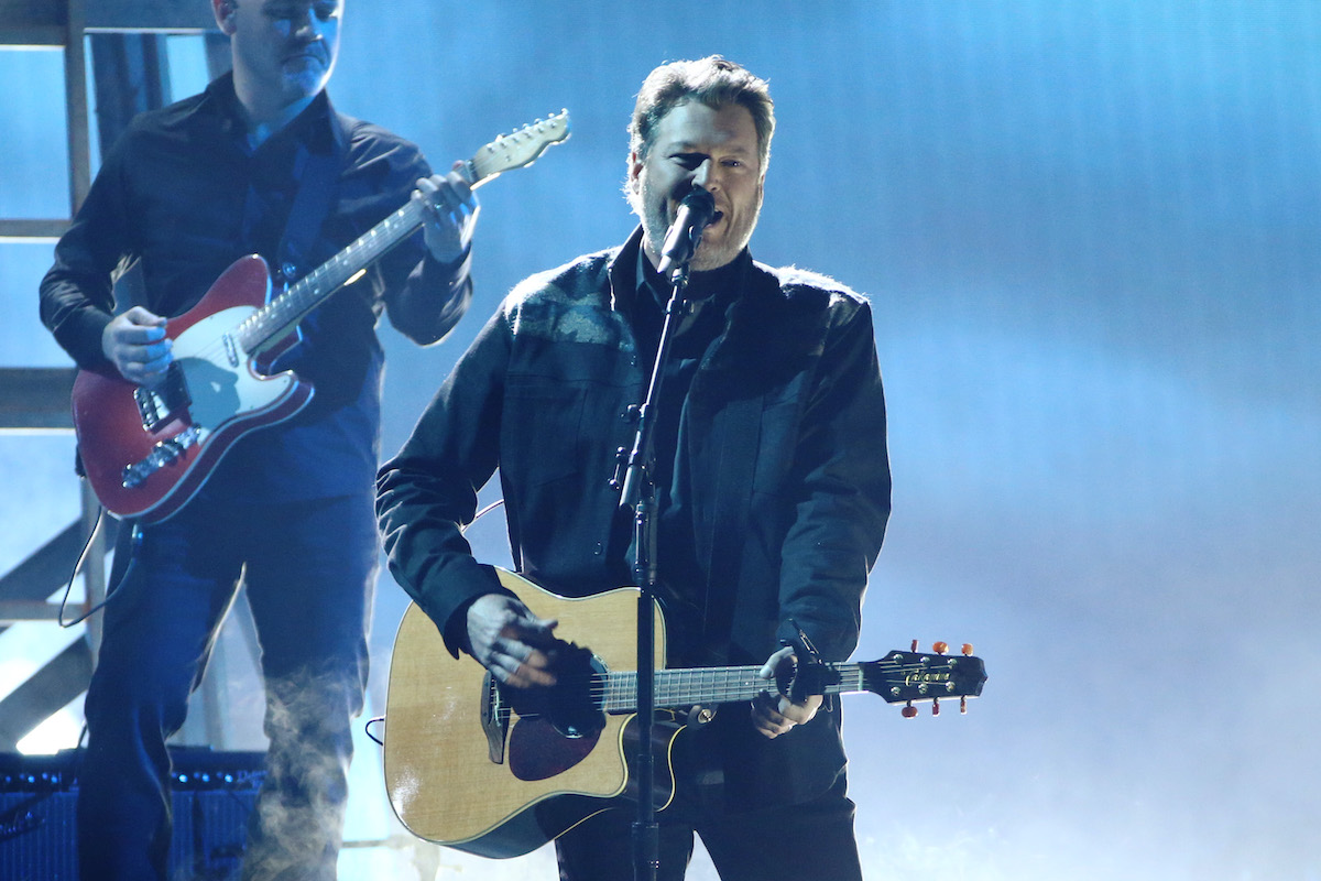 NASHVILLE, TENNESSEE - NOVEMBER 10: Blake Shelton performs during the 55th annual Country Music Association awards at the Bridgestone Arena on November 10, 2021 in Nashville, Tennessee.