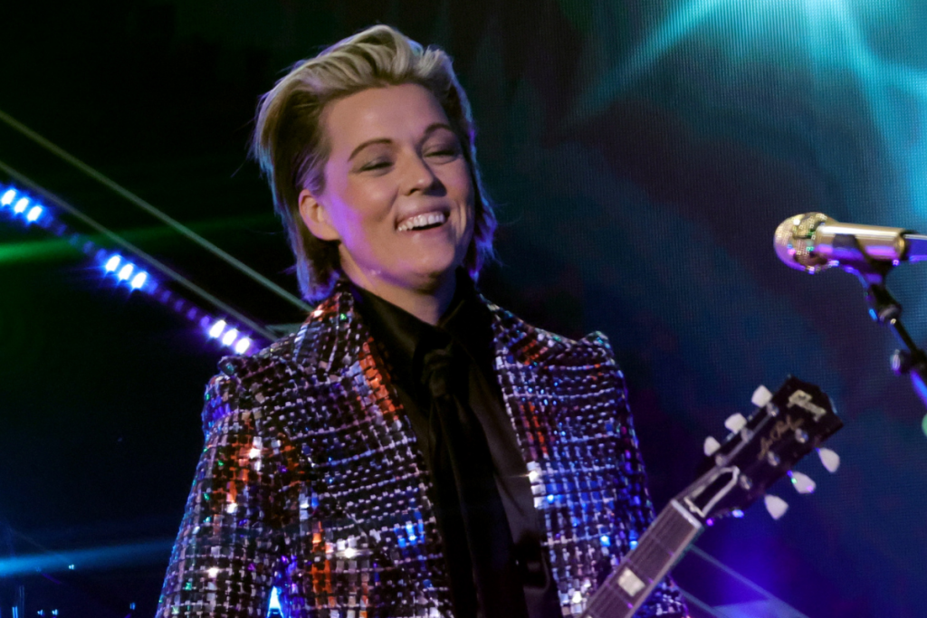 Brandi Carlile performs onstage during the 64th Annual GRAMMY Awards at MGM Grand Garden Arena on April 03, 2022 in Las Vegas, Nevada.