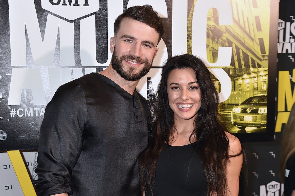 NASHVILLE, TN - JUNE 07: Singer-songwriter Sam Hunt (L) and Hannah Lee Fowler (R) attend the 2017 CMT Music Awards at the Music City Center on June 7, 2017 in Nashville, Tennessee.