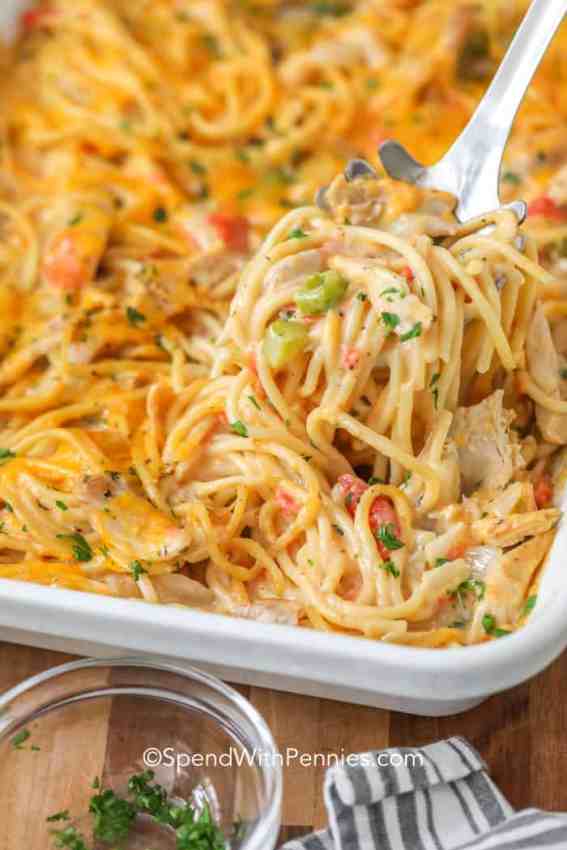 Leftover Chicken Spaghetti