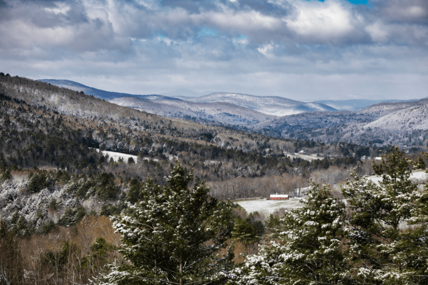 Late spring snow in the Green Mountains near Woodstock, Vermont. in Woodstock, VT, United States