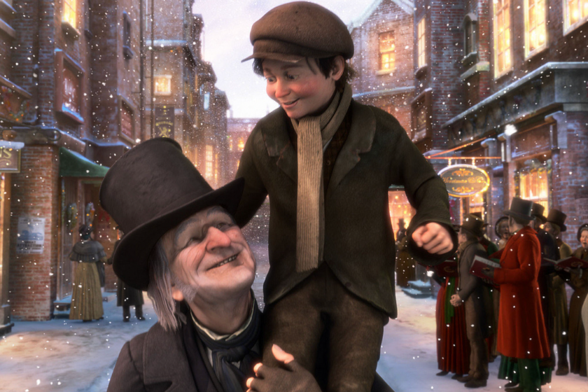 Jim Carrey, Gary Oldman, and Sage Ryan in A Christmas Carol (2009)