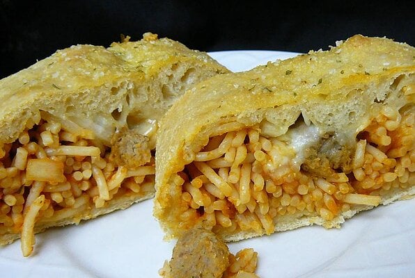 Leftover Spaghetti Bread