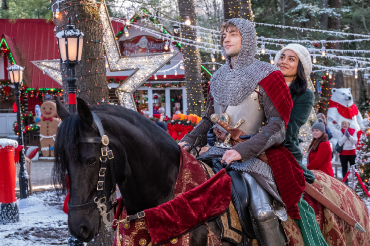 Vanessa Hudgens and Josh Whitehouse in The Knight Before Christmas (2019)