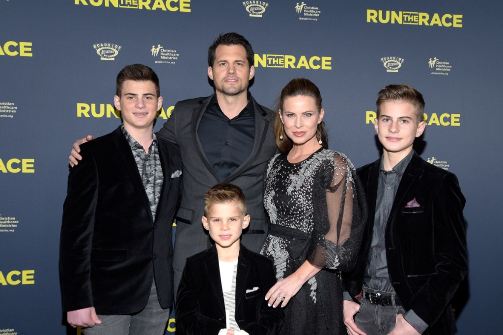 Kristoffer Polaha and his family in 2019.