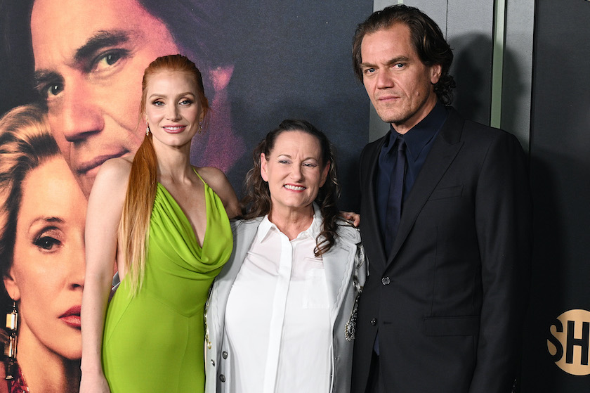 Jessica Chastain, Georgette Jones, Michael Shannon at the premiere of Showtime's "George & Tammy" held at Goya Studios on November 21, 2022 in Los Angeles, California.