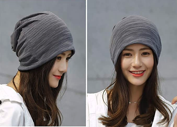 SUOSDEY Cotton Beanie Lightweight Turban Slouchy Beanie Hat Cap for Women and Men