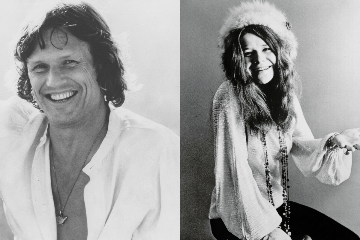 Photo of Kris Kristofferson Photo by Michael Ochs Archives/Getty Images/ Photo of Janis Joplin Photo by Michael Ochs Archives/Getty Images