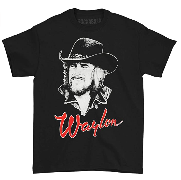 Waylon Jennings Men's Draw 84 Tee T-Shirt Black