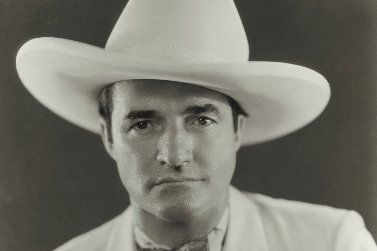Actor Tom Mix Wearing Cowboy Hat