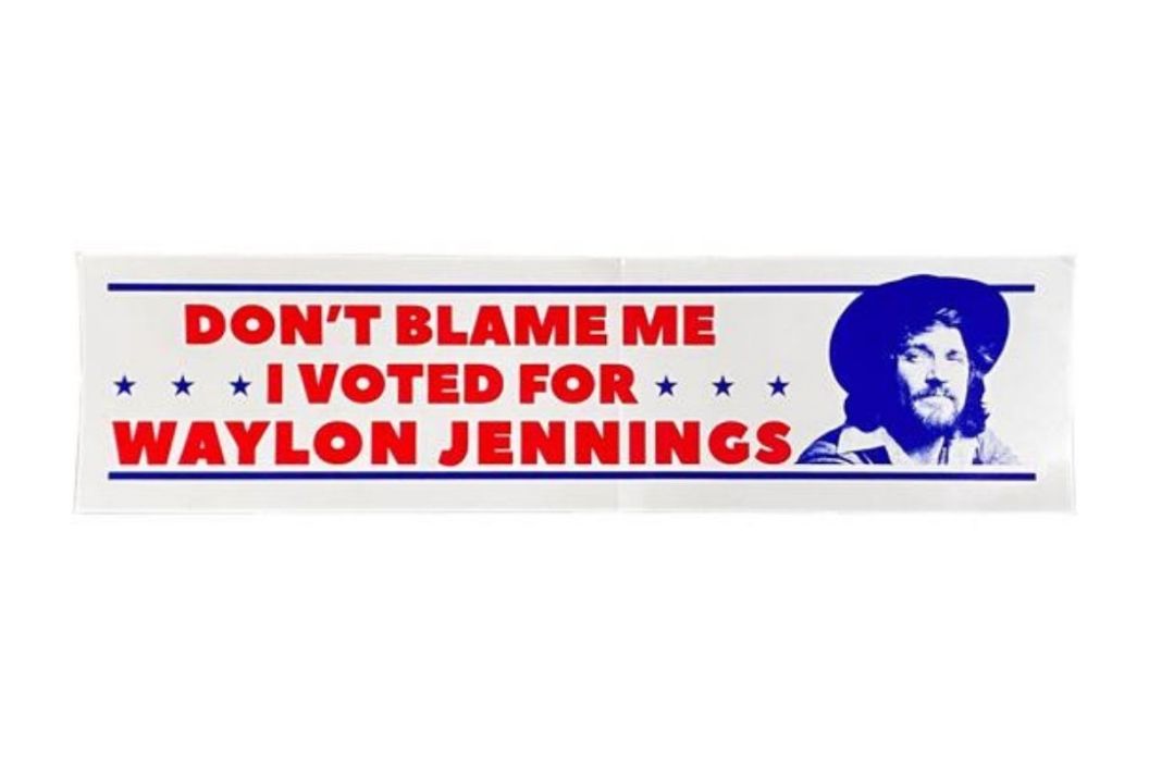 waylon jennings bumper sticker FI