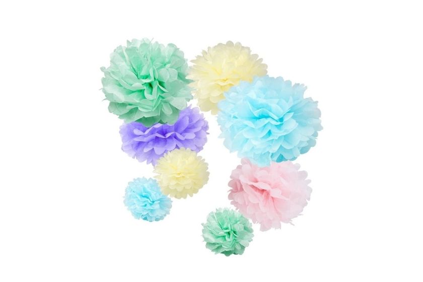 pom poms for easter decor