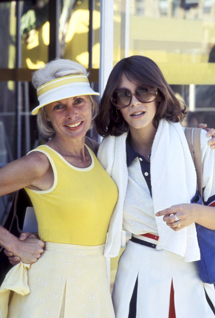 Janet Leigh and Jamie Lee Curtis during LA Tennis Tournament in Los Angeles, California, United States.