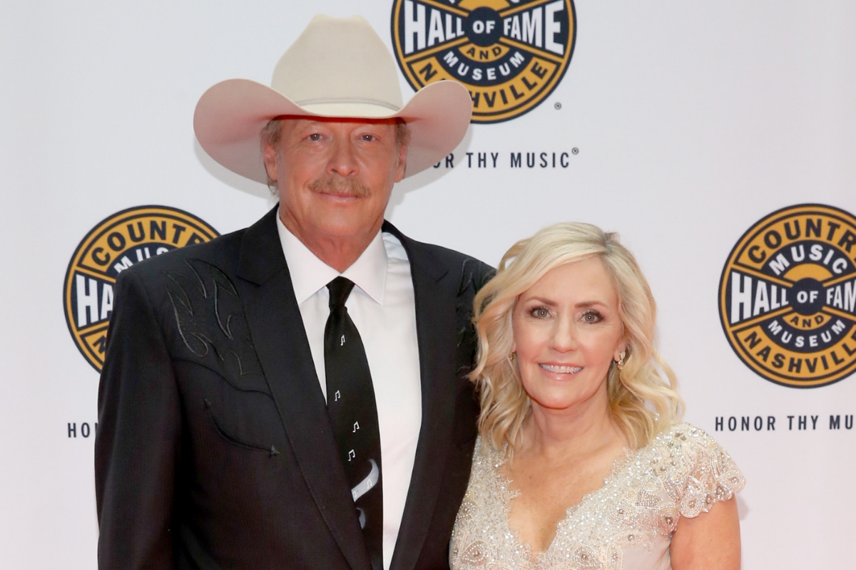 Singer-songwriter Alan Jackson and Denise Jackson attend the Country Music Hall of Fame and Museum Medallion Ceremony to celebrate 2017 hall of fame inductees Alan Jackson, Jerry Reed And Don Schlitz at Country Music Hall of Fame and Museum on October 22, 2017 in Nashville, Tennessee. (Photo by Terry Wyatt/Getty Images for Country Music Hall Of Fame & Museum)