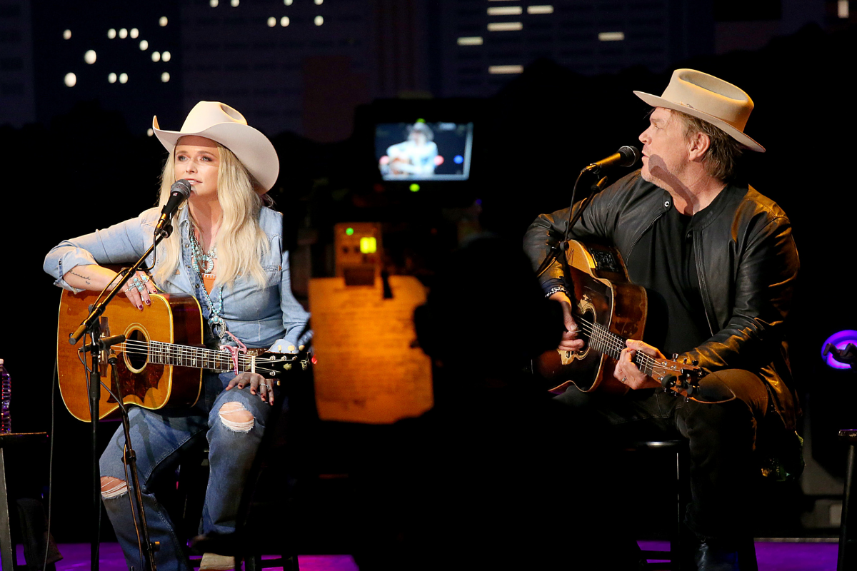 Jack Ingram (R) and Miranda Lambert perform songs from their new release, "Marfa Tapes" during a taping of Austin City Limits at ACL Live on April 28, 2021 in Austin, Texas.