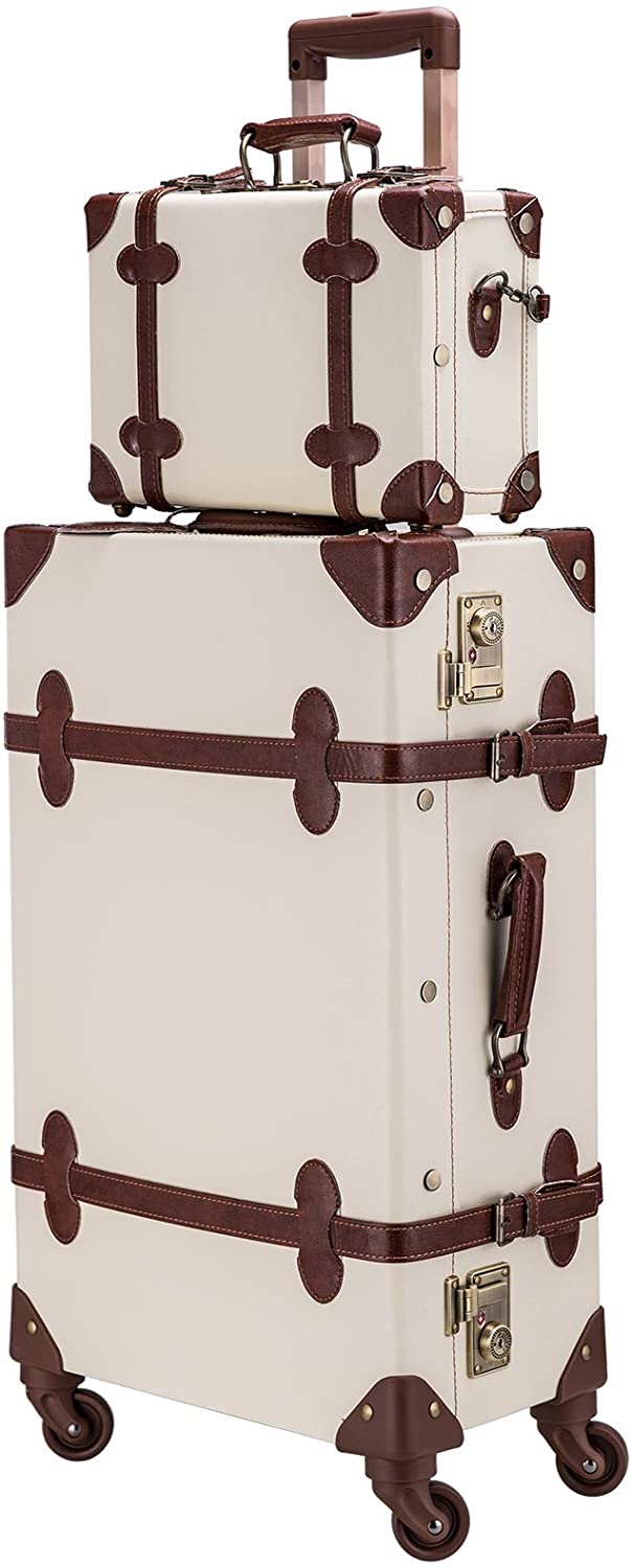 2 piece vintage luggage set