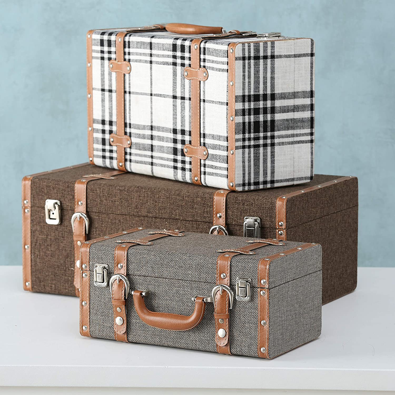 3 piece vintage luggage set