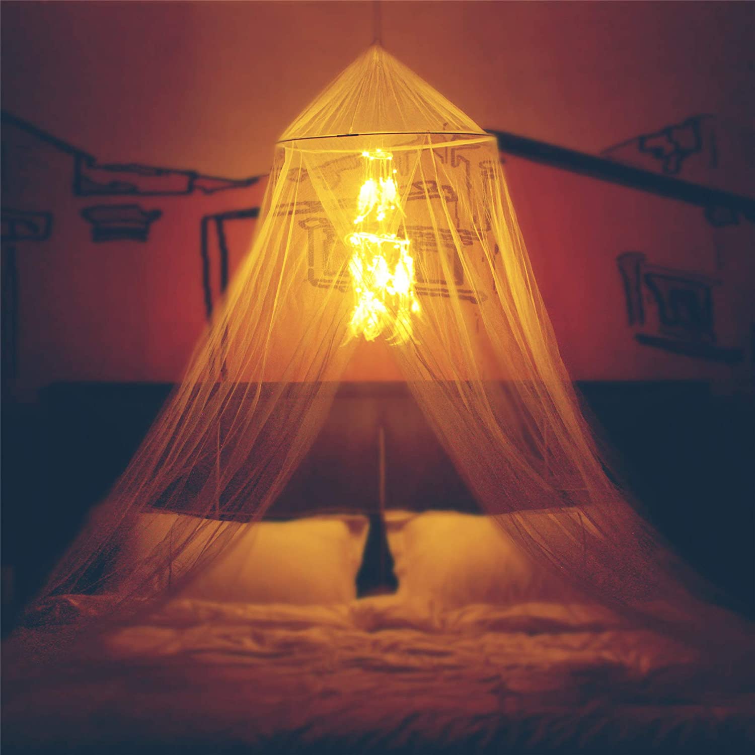 fairy lights canopy curtains