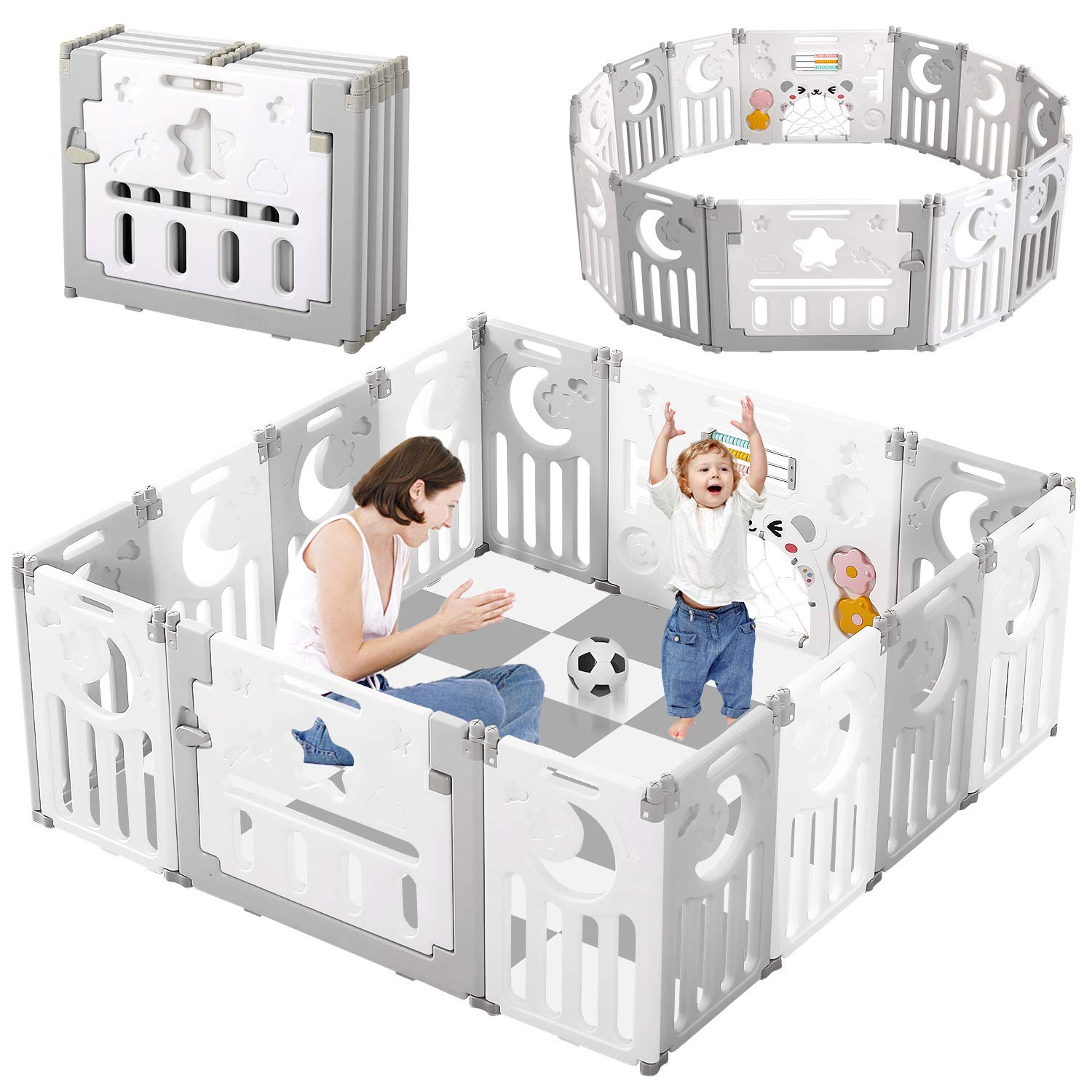 play pen with safety gates