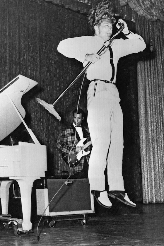 LOS ANGELES - CIRCA 1957: Jerry Lee Lewis performs in concert circa 1957 in Los Angeles, California.