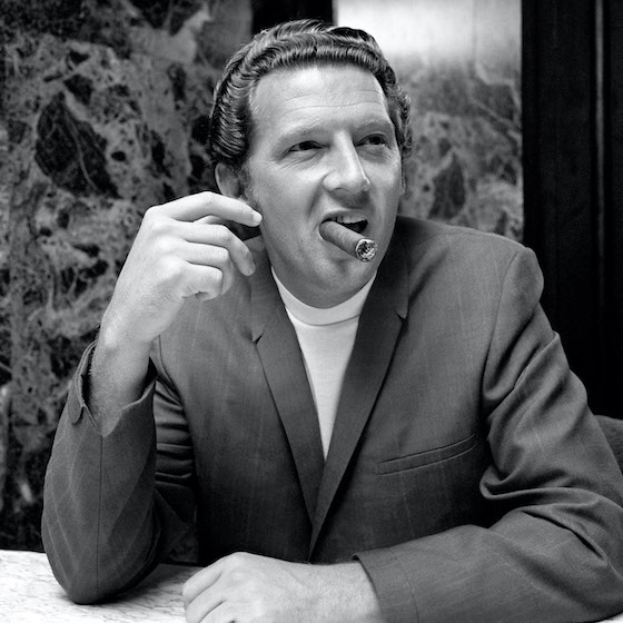 Jerry Lee Lewis releases his song Great Balls of Fire It's Rock-N-Roll for a Cigar as American Singer Jerry Lee Lewis talks to Guests at a Press Reception at the Mayfair hotel in London.