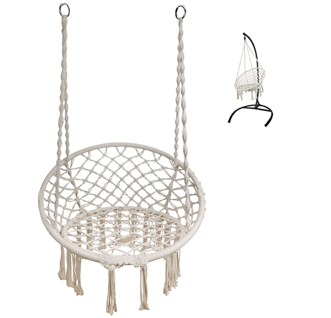 TheirNear Hanging Chair with Stand for Bedroom, Indoor Hammock Swing Chair