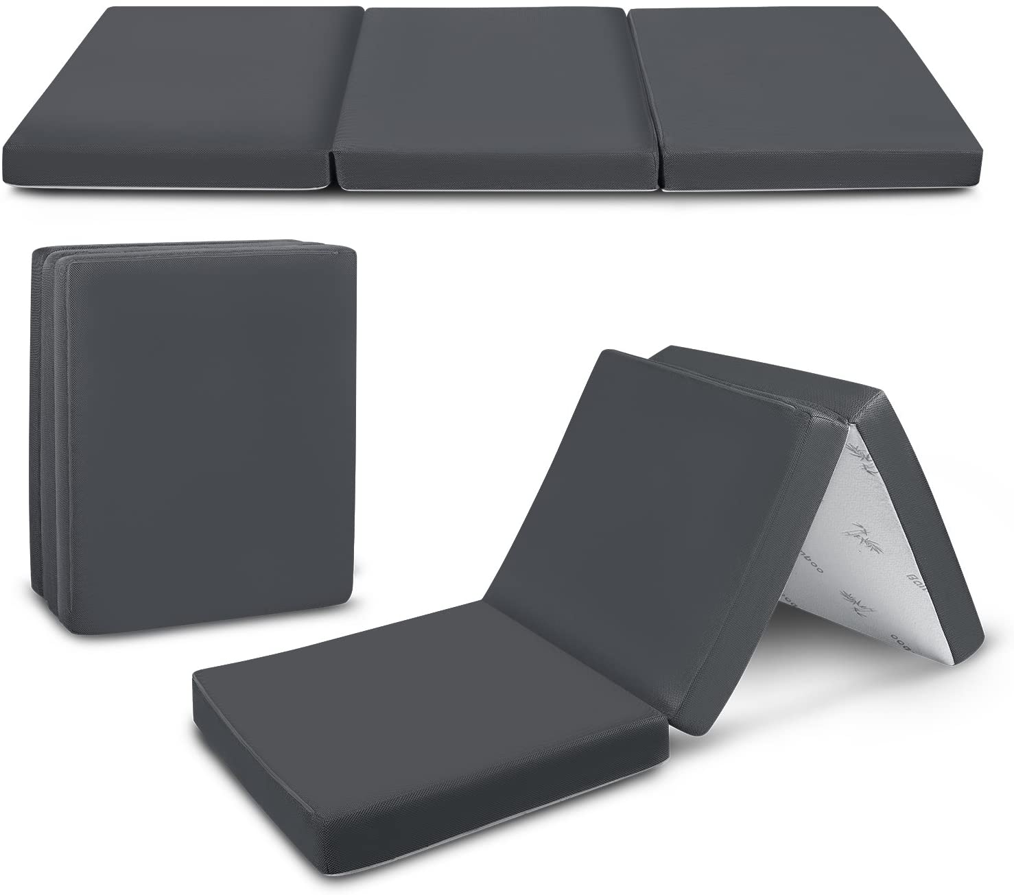 Cozzzi Folding Mattress - (Various Sizes) Trifold Foam Mattress Topper with Removable Cover -Lightweight and Portable Sleeping Mat - Compact and Easy to...
