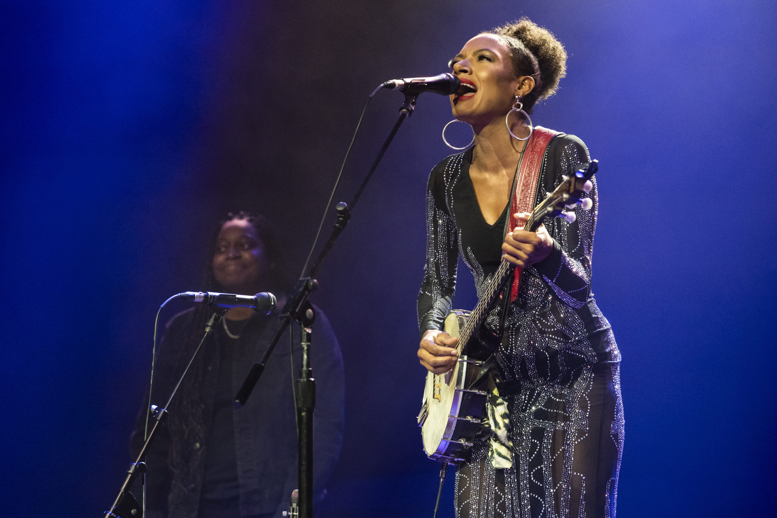 Allison Russell performs at Ryman Auditorium on October 22, 2021 in Nashville, Tennessee.