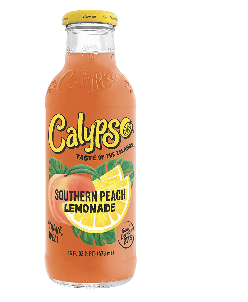 Calypso Lemonades | Made with Real Fruit and Natural Flavors | Southern Peach Lemonade, 16 Fl Oz (Pack of 12)