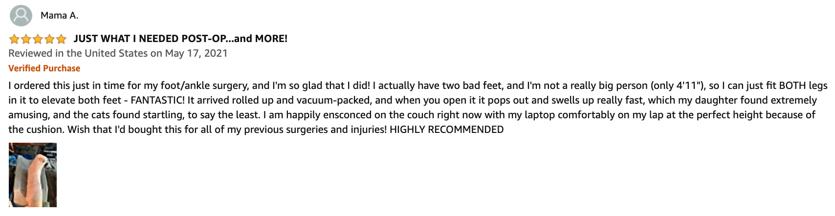 leg elevation pillow review