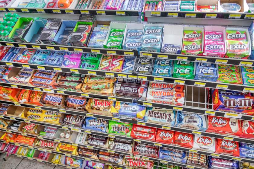 Miami, convenience store, candy display