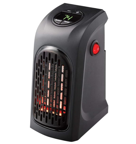 Ontel Handy Heater | Plug-in Personal Heater | Compact Design | Quick and Easy Heat | Digital Display | Great for Travel | On/Off with Timer