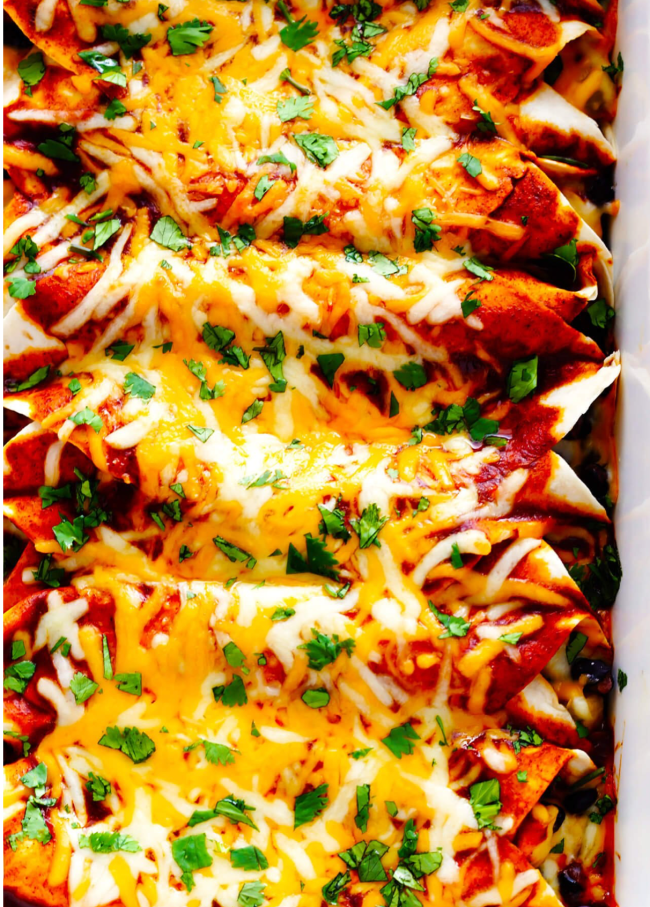 chicken enchiladas with red sauce
