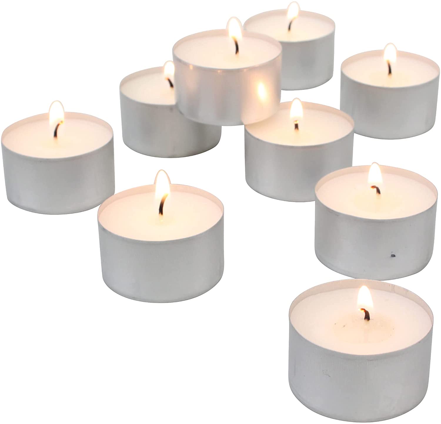 Stonebriar 100 Pack Unscented Tea Light Candles with 6-7 Hour Extended Burn Time
