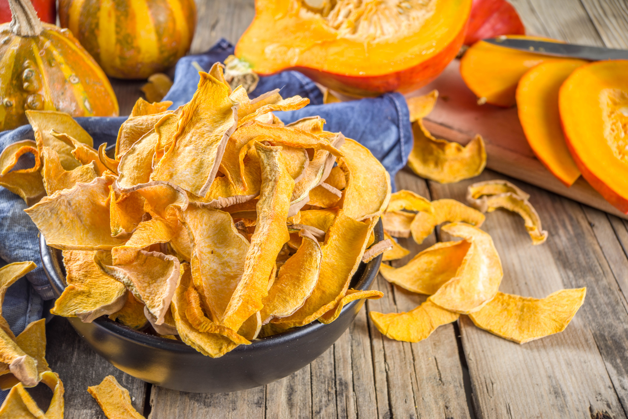 Pumpkin skin chips