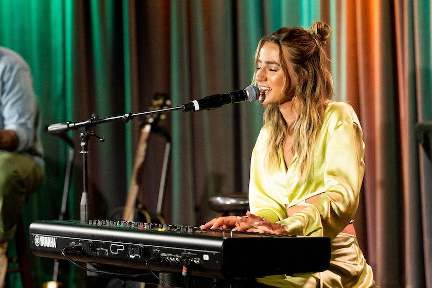LOS ANGELES, CALIFORNIA - SEPTEMBER 12: Ingrid Andress performs during The Drop: Ingrid Andress at The GRAMMY Museum on September 12, 2022 in Los Angeles, California. 