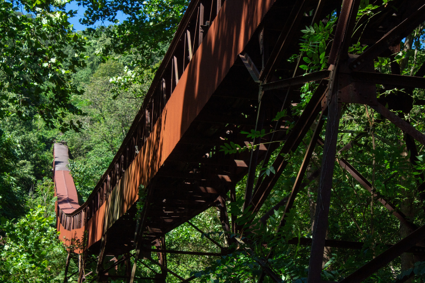 Nuttallburg coal mine conveyor system which was once owned by Henry Ford